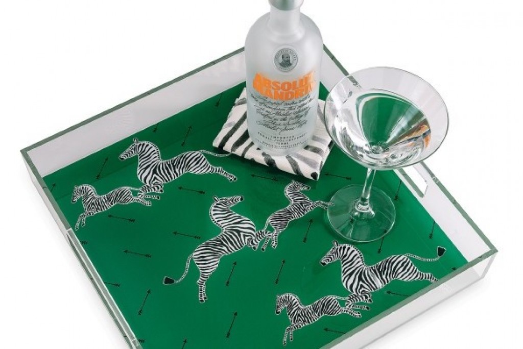 Zebra Green Lucite Tray | Highlight image 1