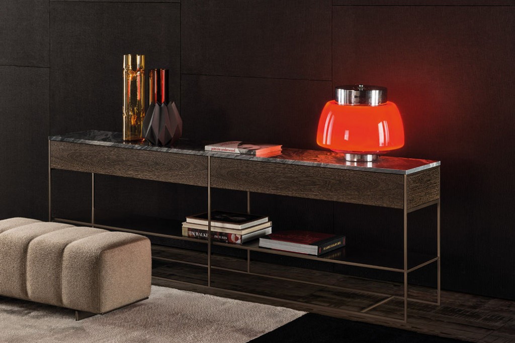 Calder Bronze Console Table with 2 Drawers | Highlight image 1