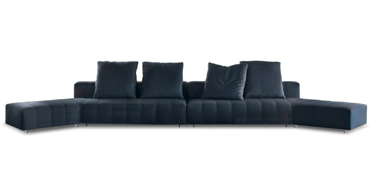 Freeman Sectional Sofa: Freeman Lounge Inclined Open-End Element - Backrest cm 168 (SX), Freeman Lounge Inclined Open-End Element - Backrest cm 168 (DX) and 4 Freeman Optional Backrest Cushions 65x65 cm