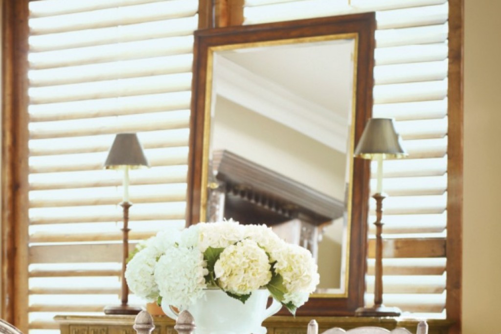 Plain Walnut Rectangular Mirror with Gilt Inset | Highlight image 1