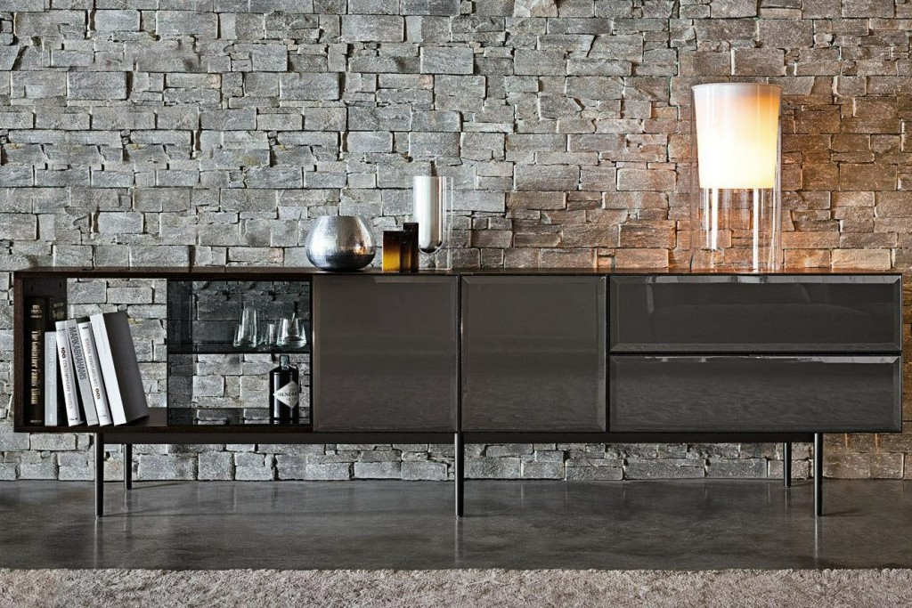 Morrison Horizontal Sideboard with 2 Doors, 2 Drawers and Open Container (SX) - Floating Base | Highlight image 1