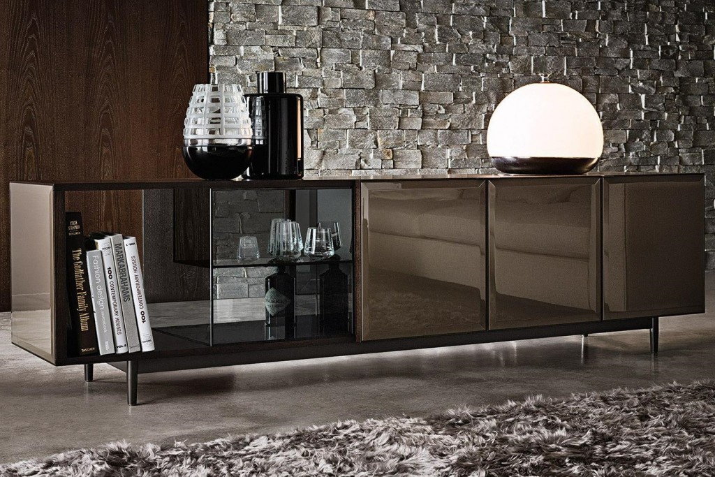 Morrison Horizontal Sideboard with 3 Doors and Open Container (SX) - Floating Base | Highlight image 1