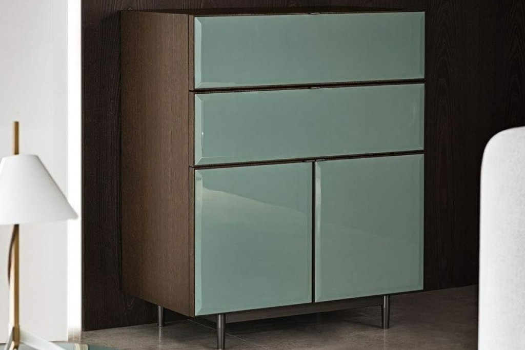 Morrison Vertical Cabinet with 2 Doors and 2 Drawers - Floating Base | Highlight image 1