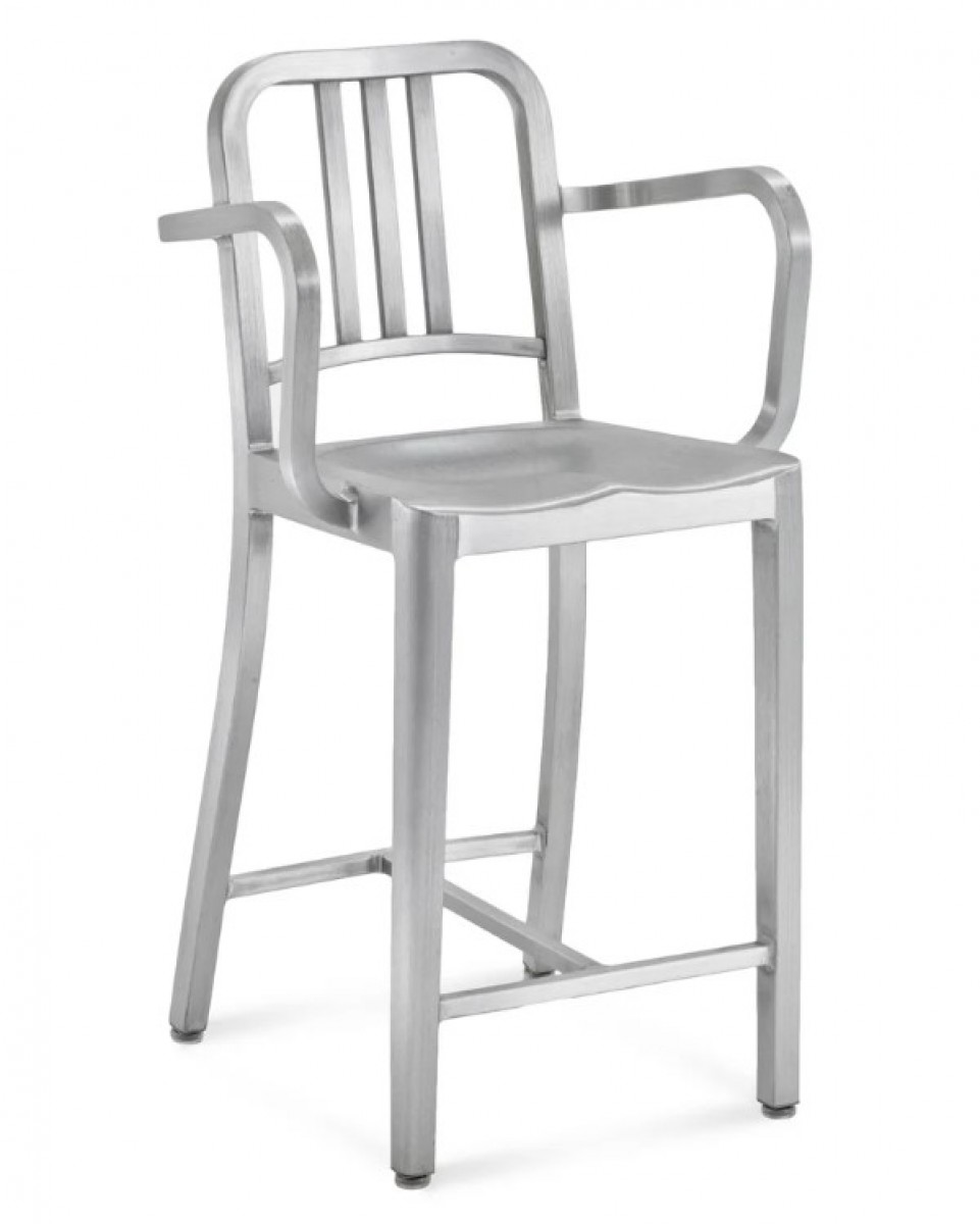 1006 Navy Counter Stool With Arms