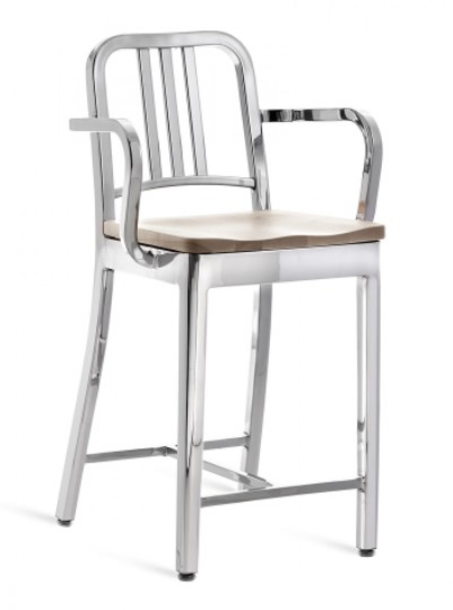 1104 Navy Counter Stool With Arms | Highlight image