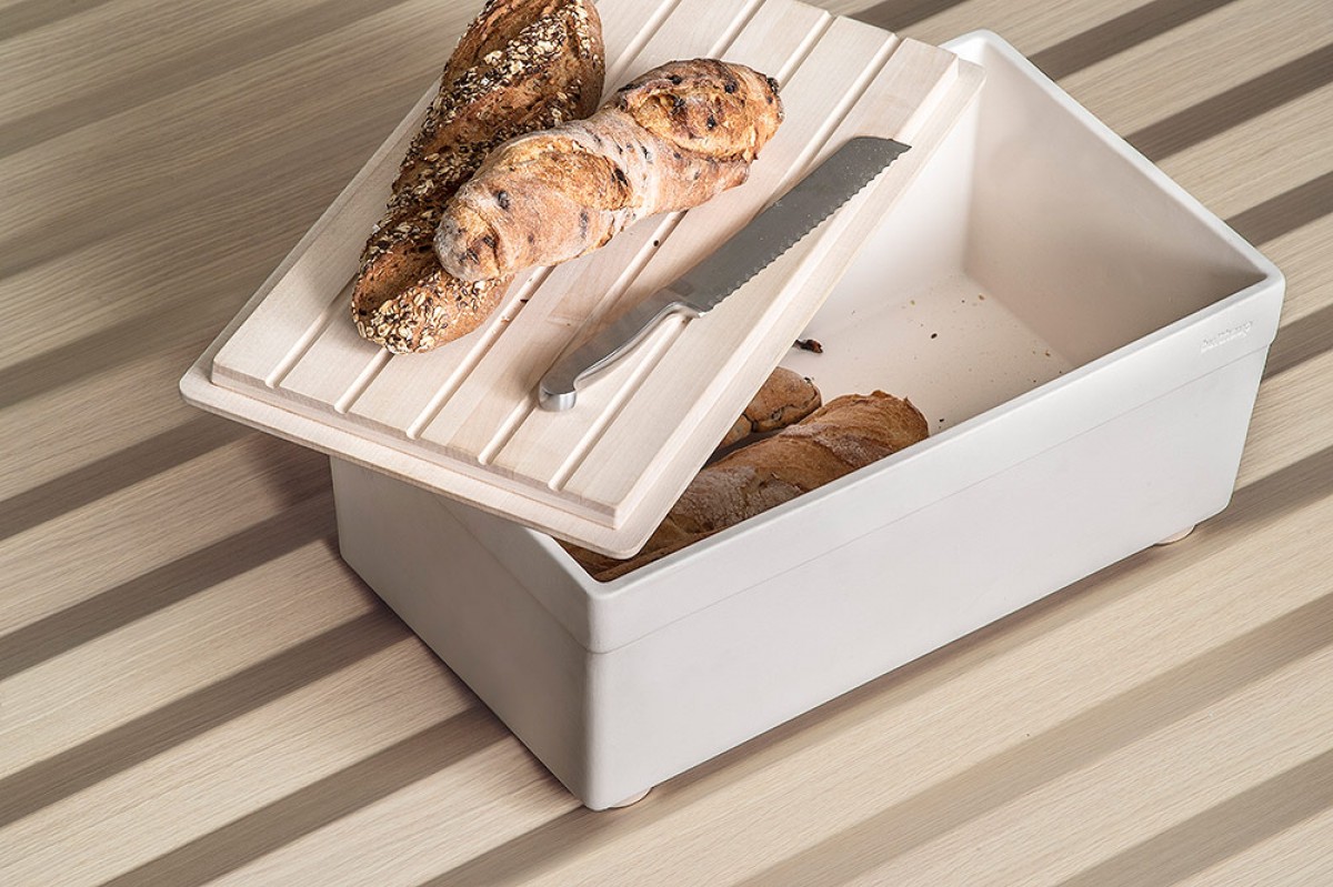 Bread Container with Wooden Lid