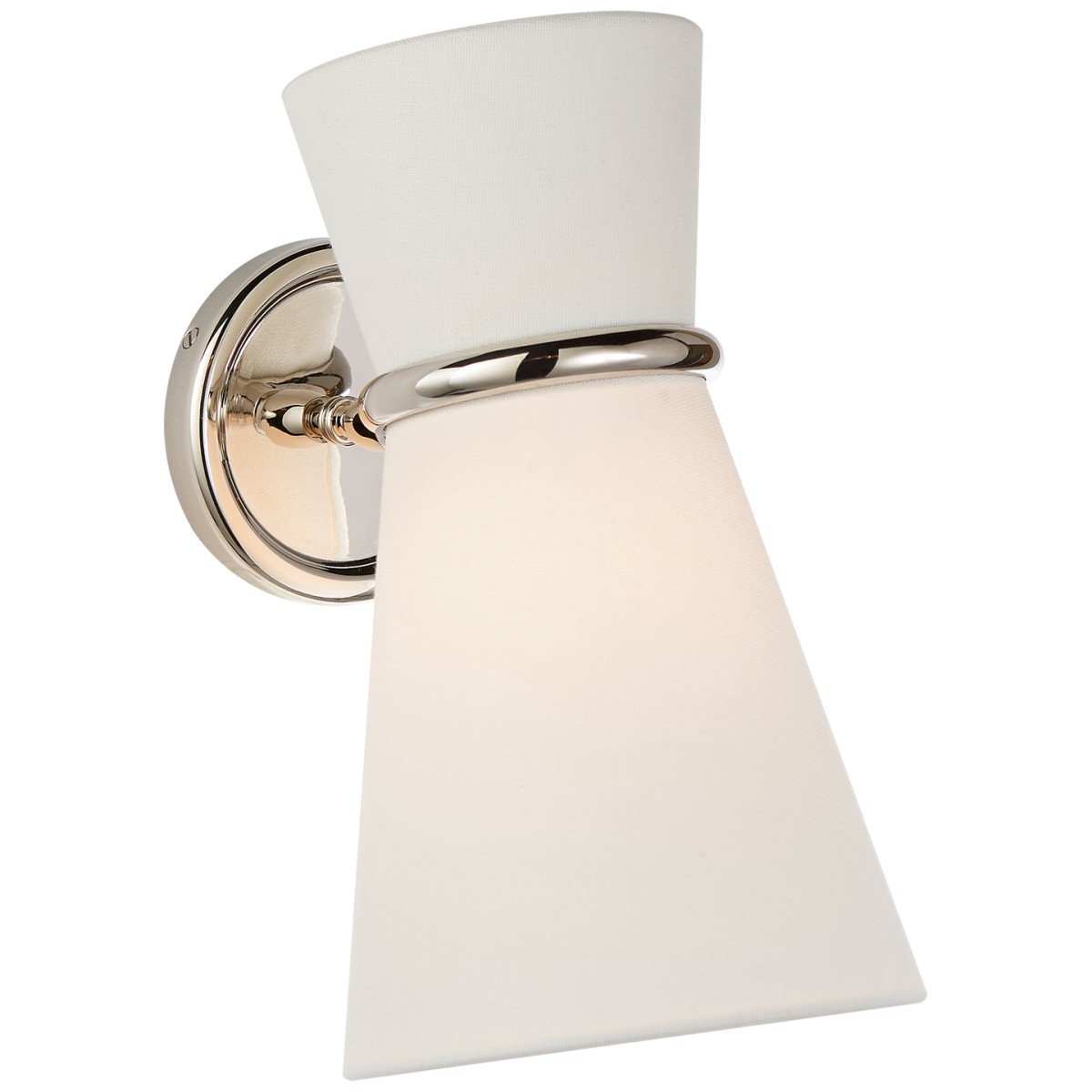 Clarkson Small Single Pivoting Sconce with Linen Shade