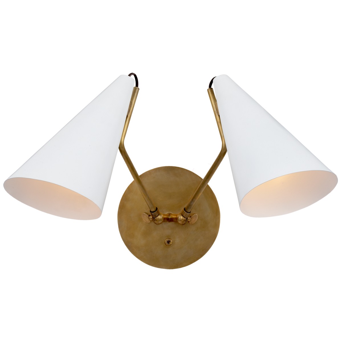 Clemente Double Sconce in Hand-Rubbed Antique Brass, Visual Comfort