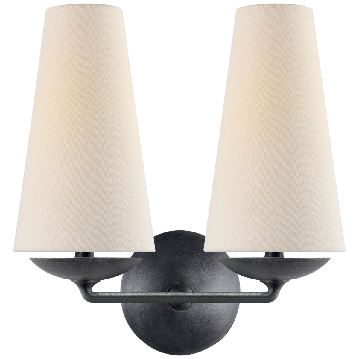 Fontaine Double Sconce with Linen Shades