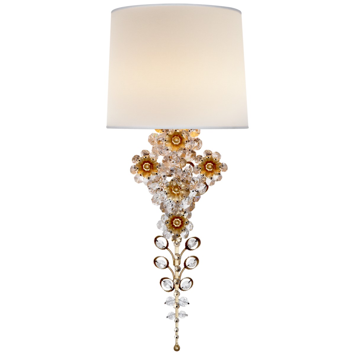 Claret Tail Sconce with Linen Shade