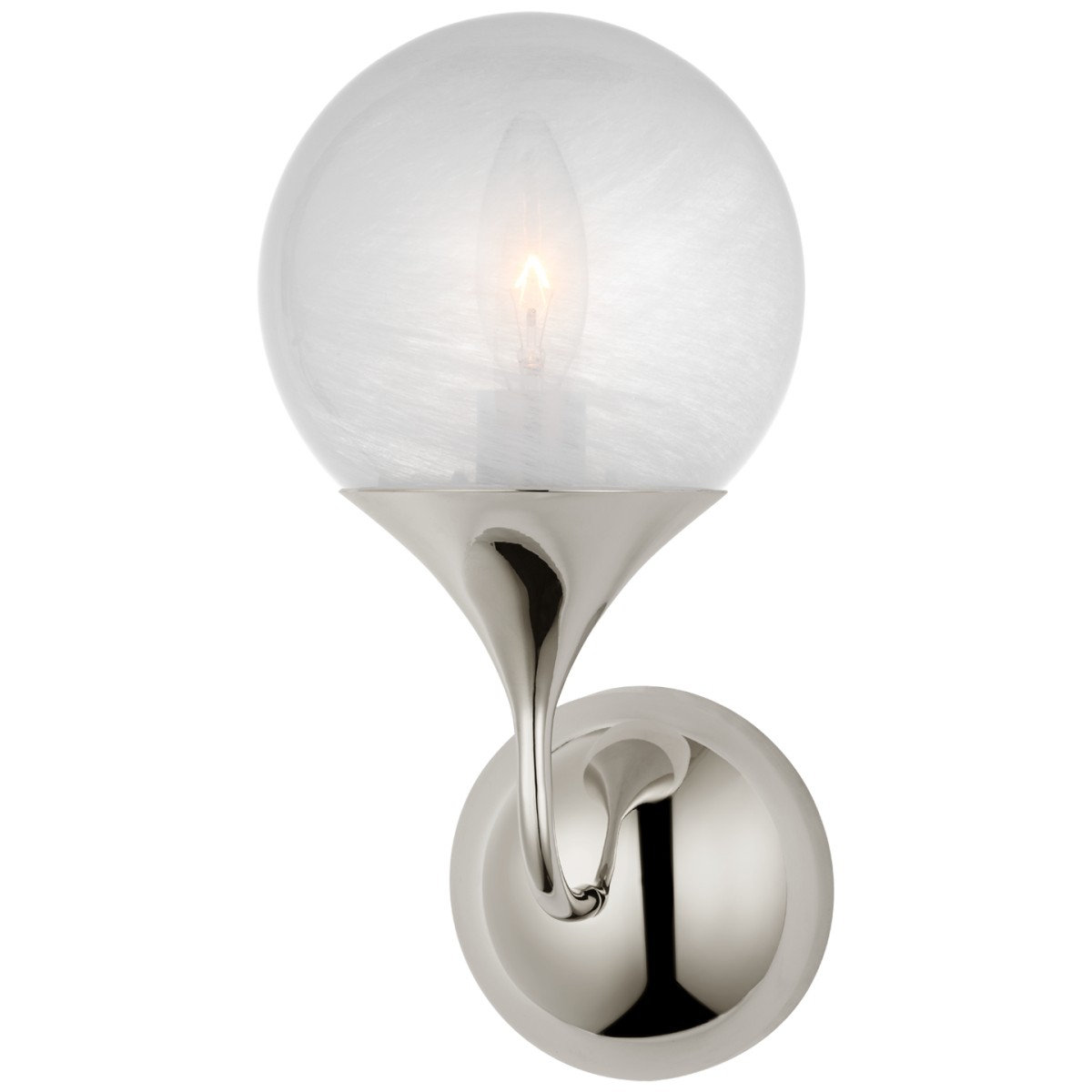 Cristol Small Single Sconce with White Glass