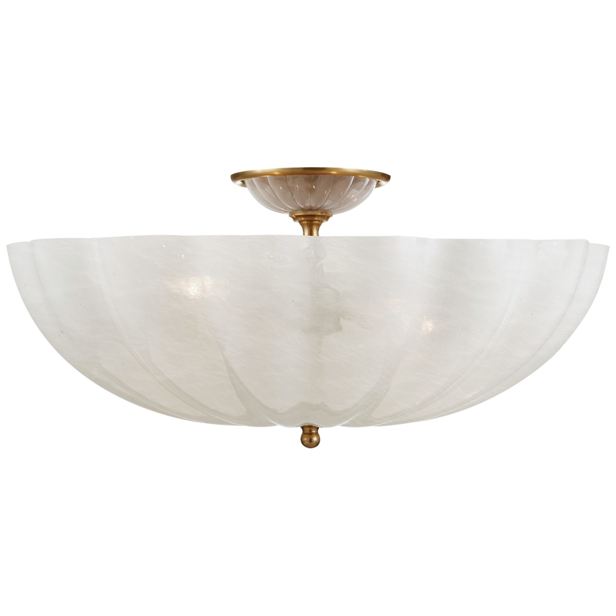 Rosehill Large Semi-Flush Mount with White Strie Glass