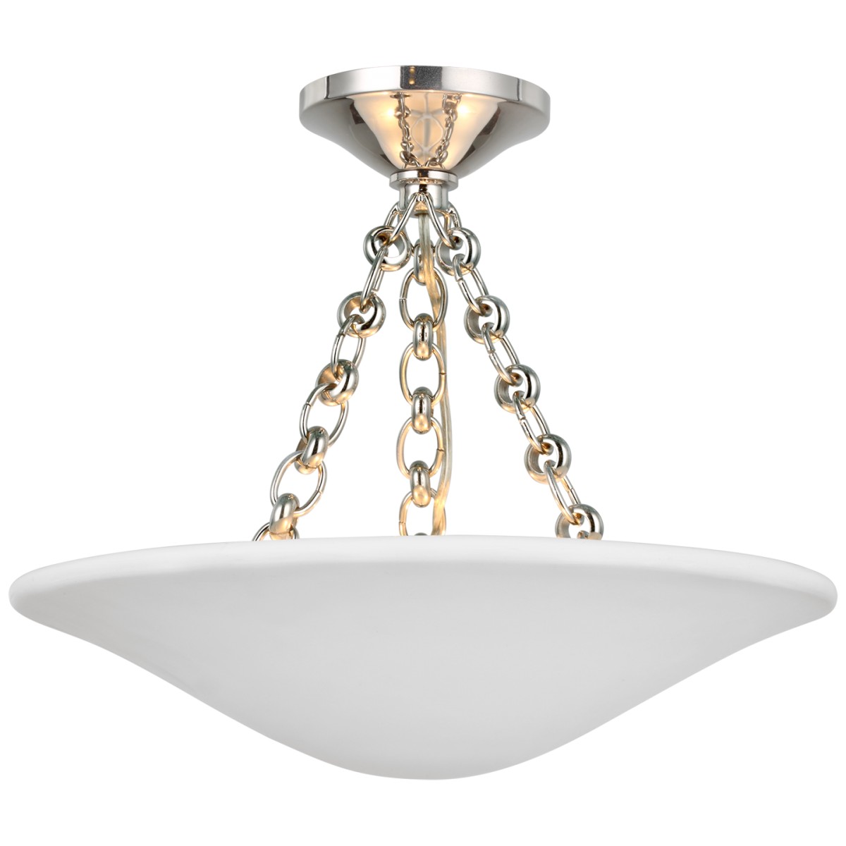 Mollino 16" Semi Flush Mount with Plaster White Shade