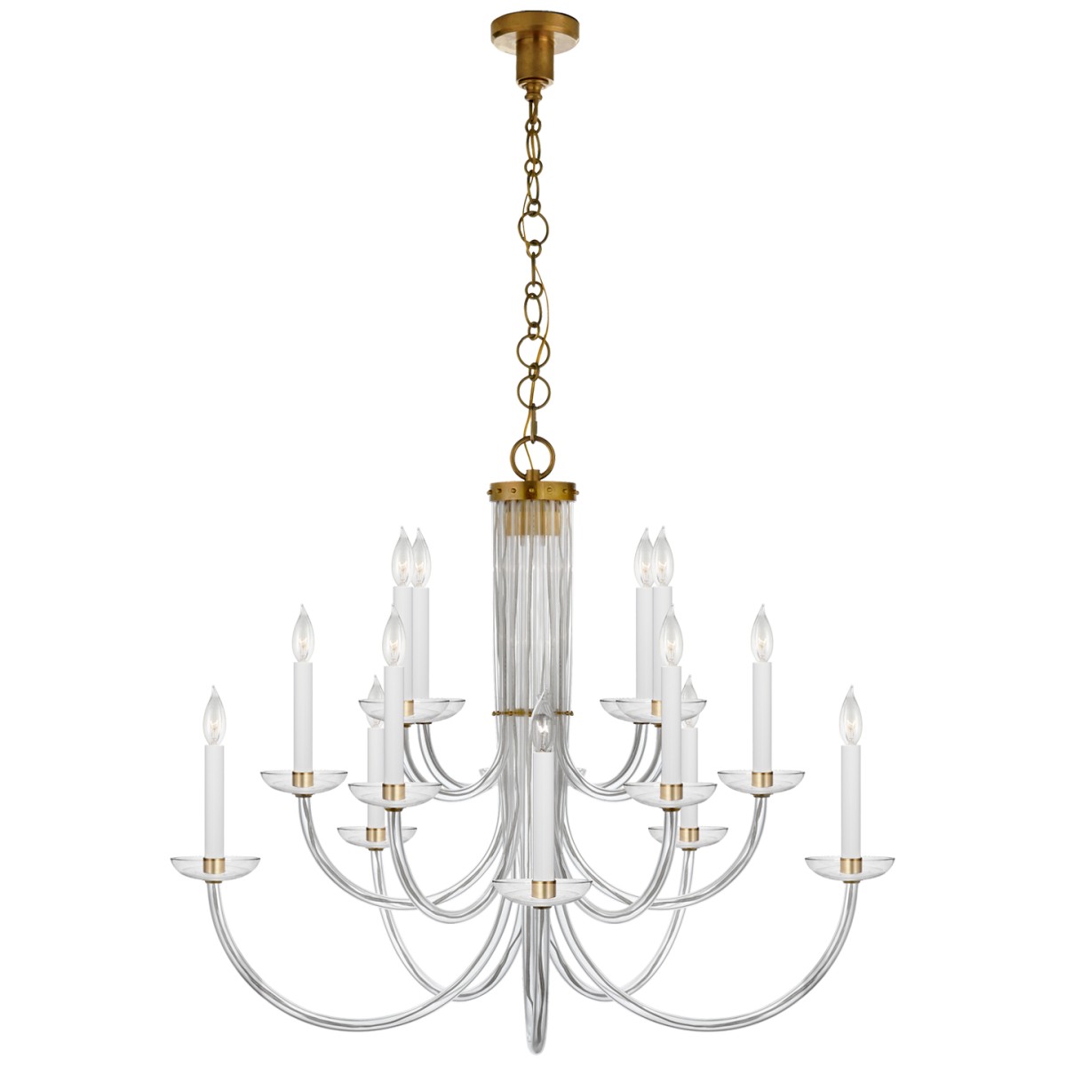 Cristol Tiered Chandelier Brass by Aerin Lauder Visual Comfort