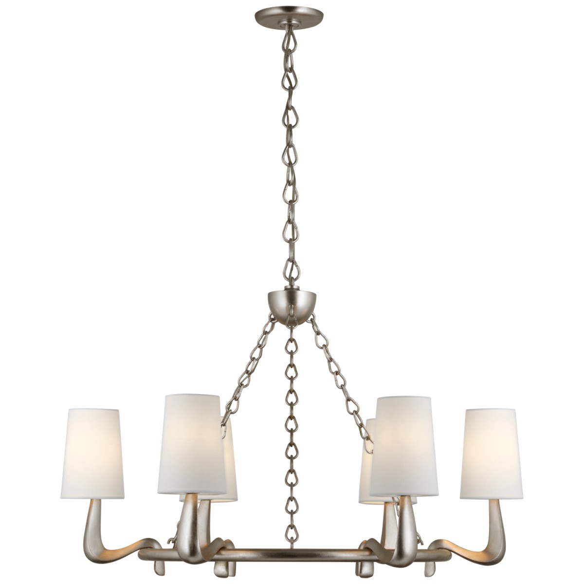 Gaya Medium Chandelier with Linen Shades | Highlight image