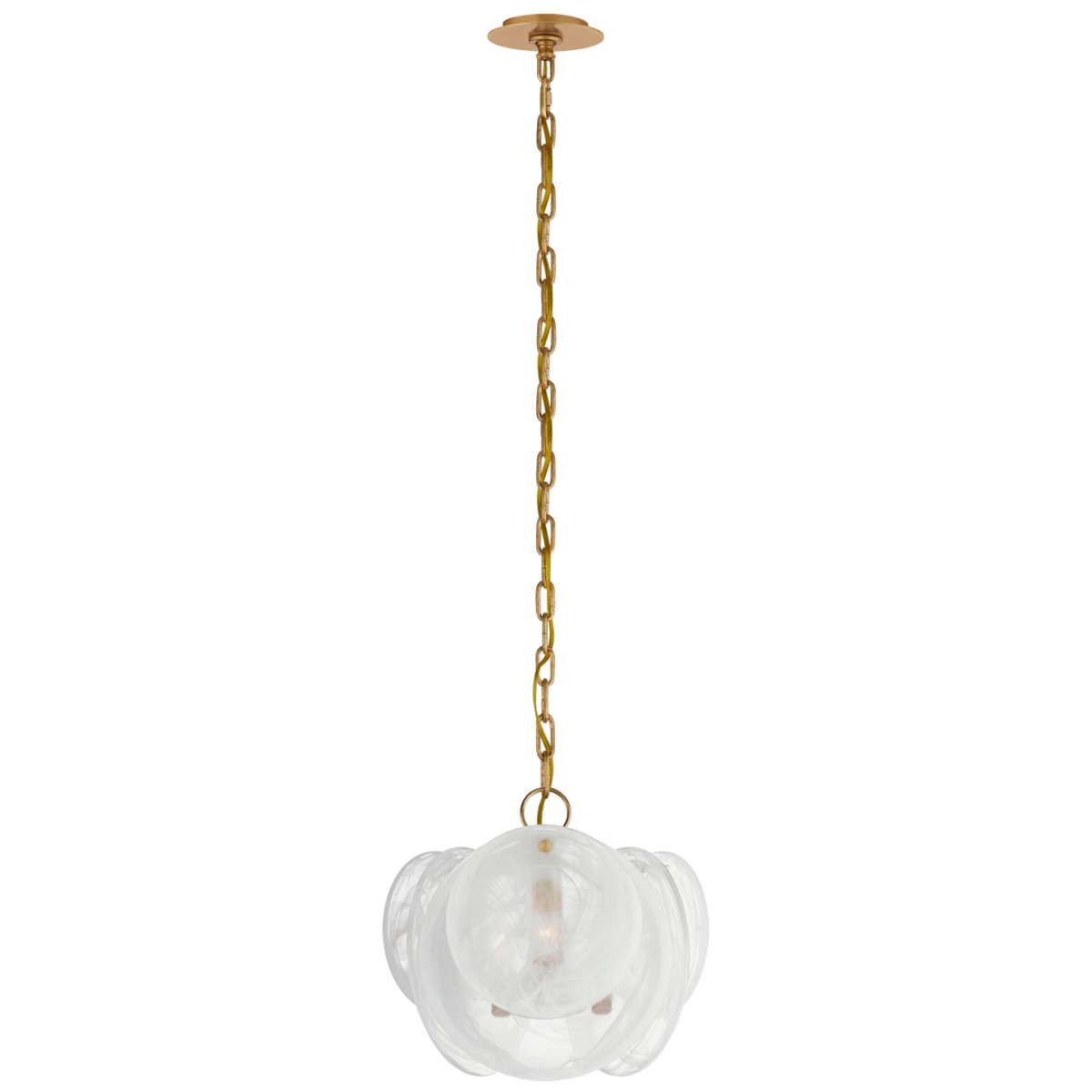 Loire Petite Chandelier with White Strie Glass | Highlight image