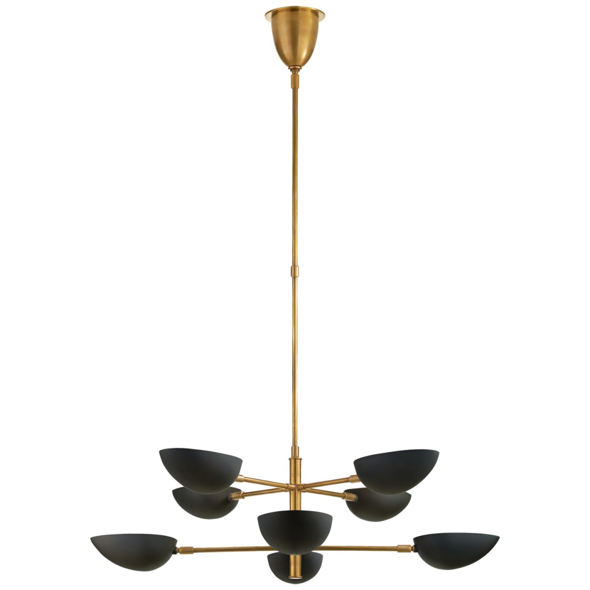 Graphic Large Two-Tier Chandelier in Hand-Rubbed Antique Brass, Visual  Comfort