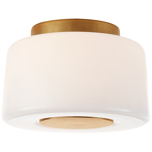 Visual Comfort Stylus Large Angled Table Lamp with Linen Shade - Soft Brass