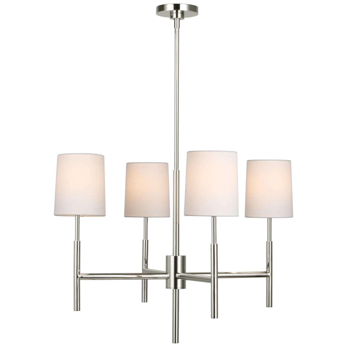 Clarion Small Chandelier with Linen Shades | Highlight image