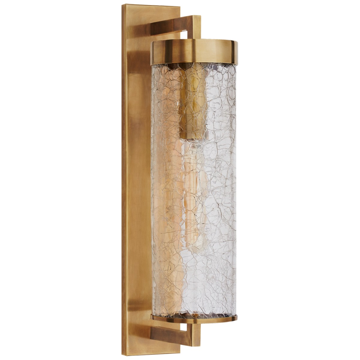 Liaison Large Bracketed Wall Sconce with Crackle Glass | Highlight image