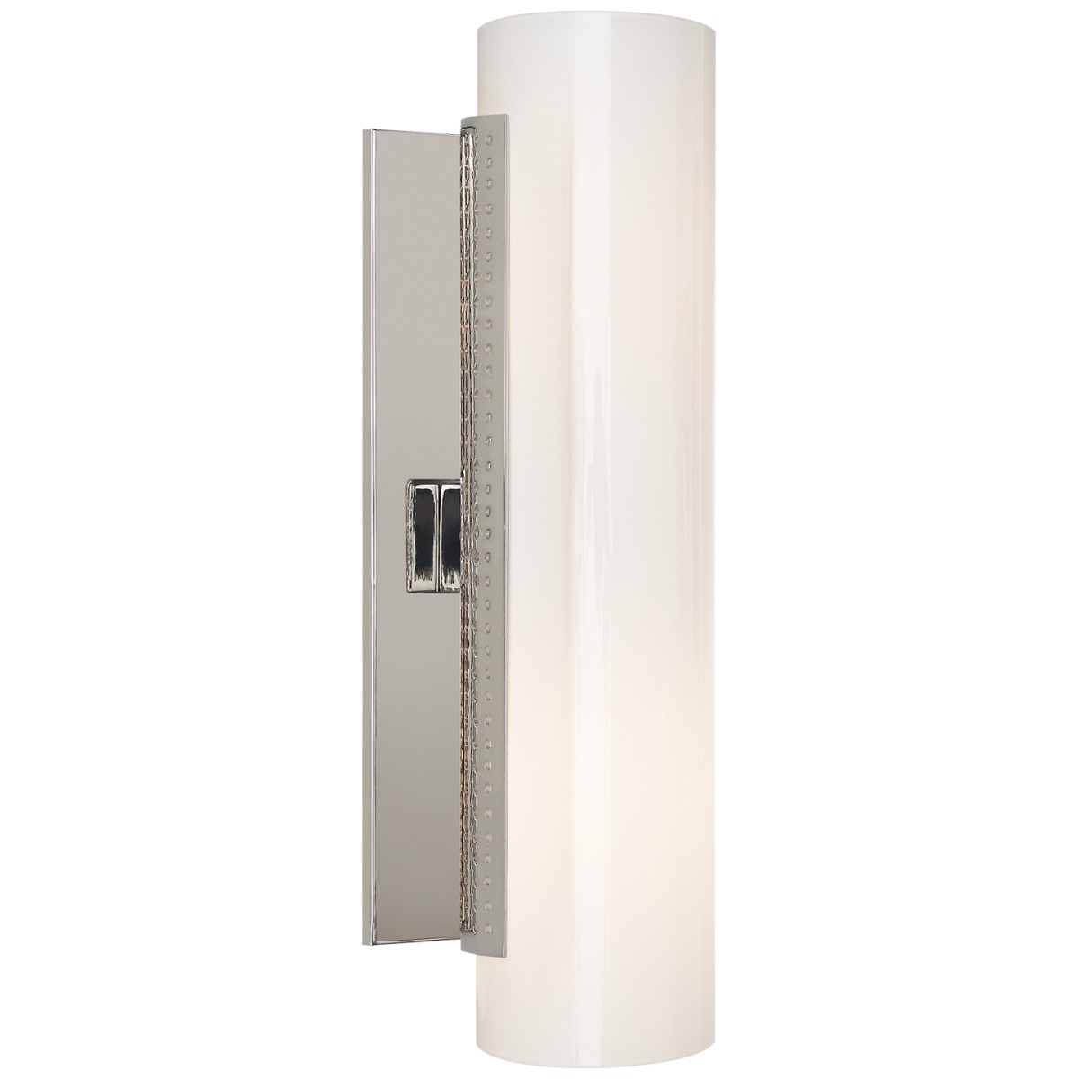 Precision Cylinder Sconce with White Glass