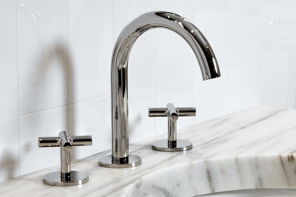 Flyte Gooseneck Lavatory Faucet with Cross Handles | Highlight image 1