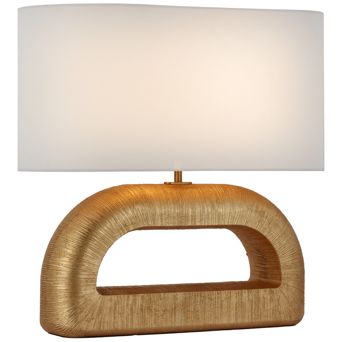 Utopia Combed Console Lamp with Linen Shade