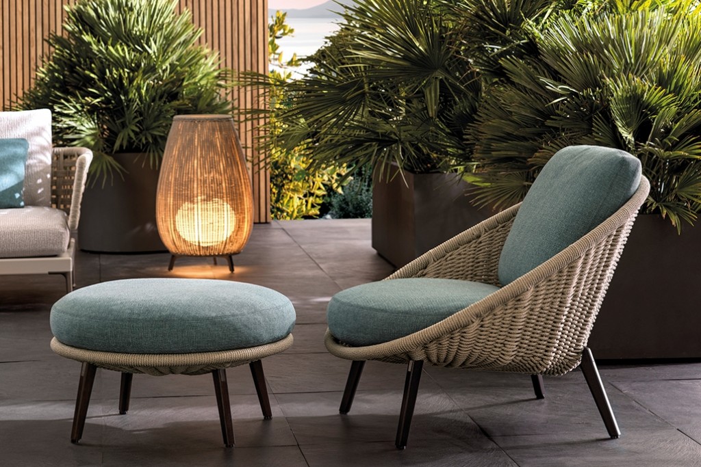 Lido Cord Outdoor Footstool | Highlight image 1