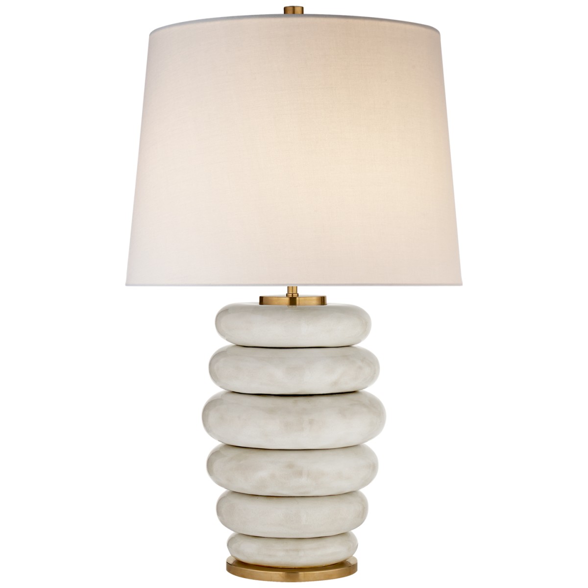 Phoebe Stacked Table Lamp with Linen Shade