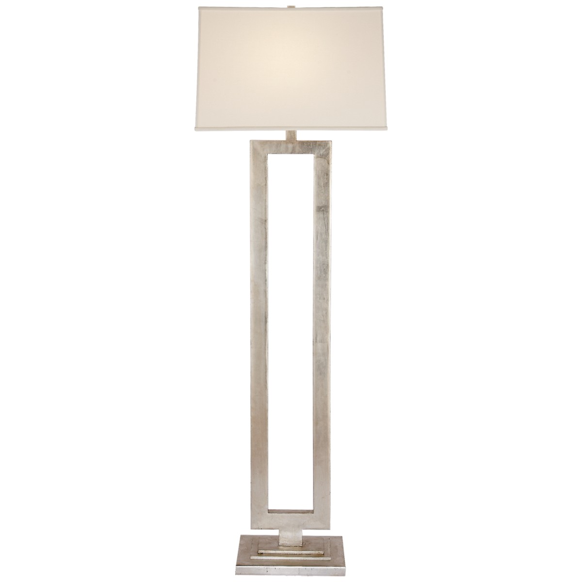 Modern Open Floor Lamp with Linen Shade | Highlight image