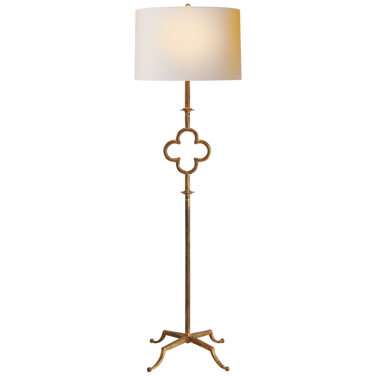 Quatrefoil Floor Lamp with Linen Shade