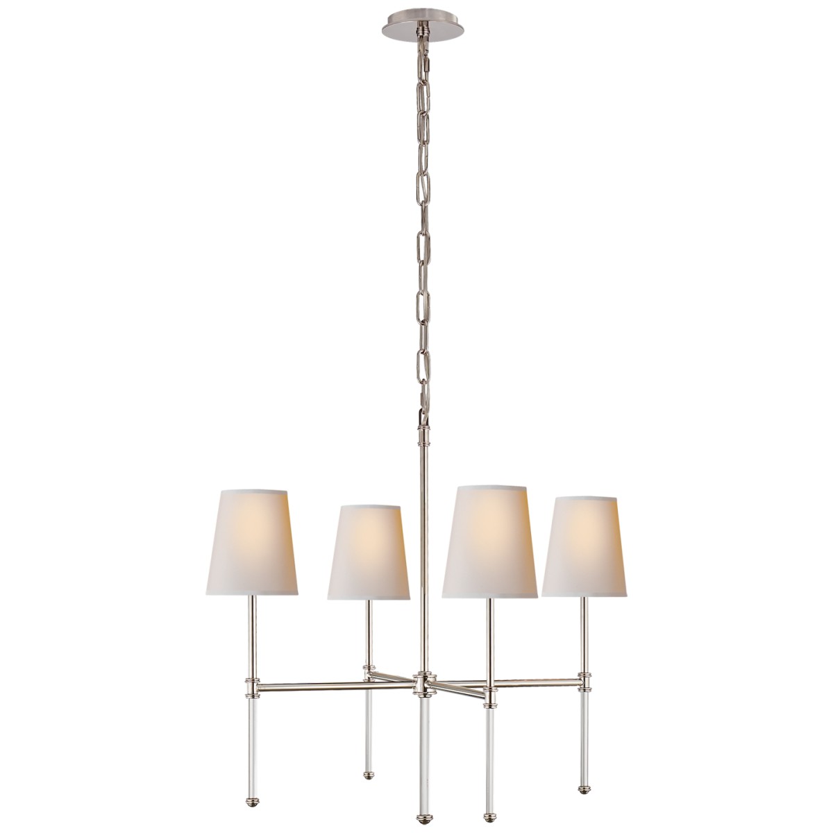 Camille Small Chandelier with Linen Shades