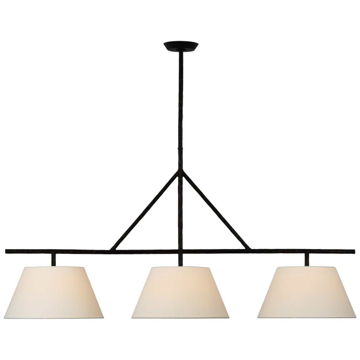 Collette Large Linear Pendant with Linen Shade