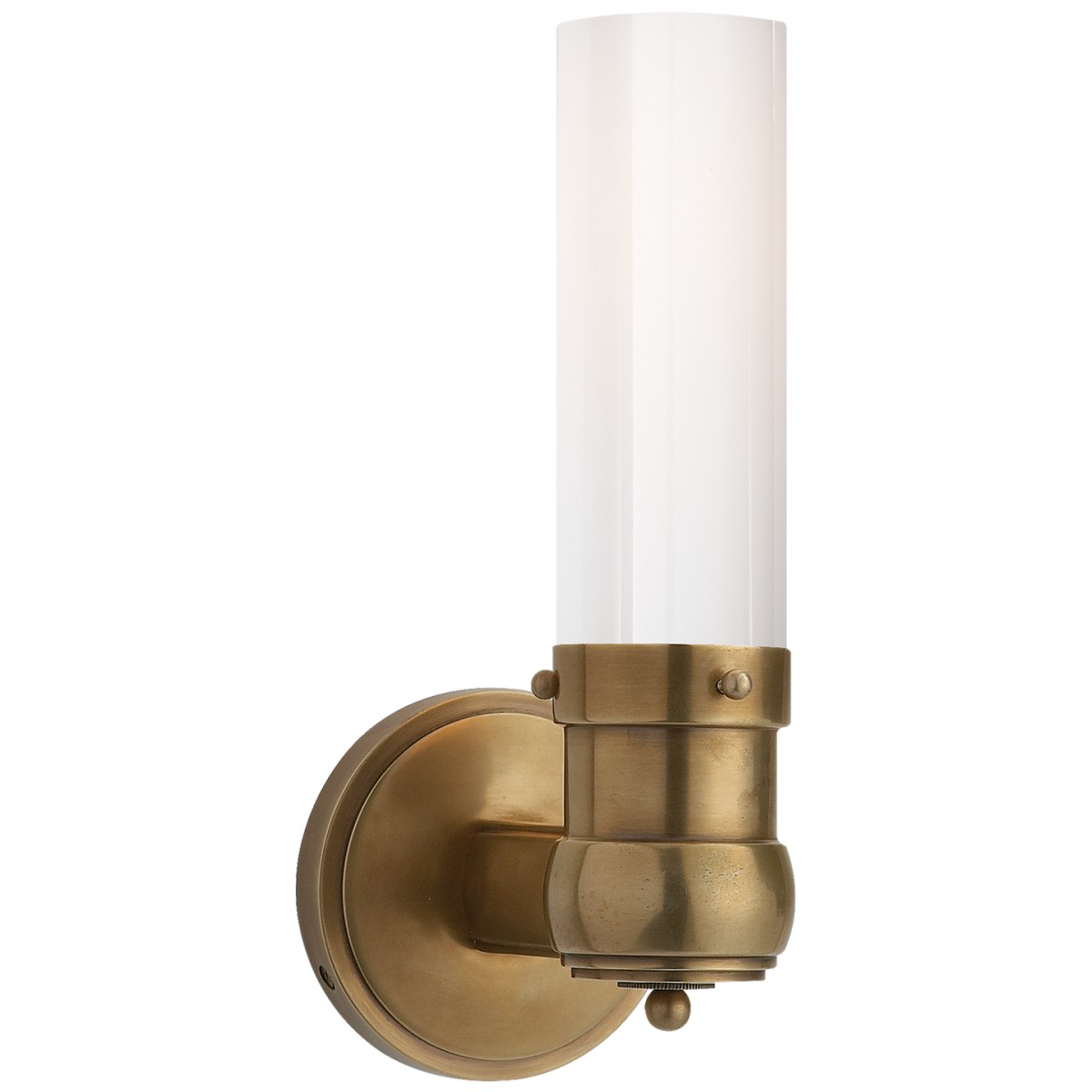 Graydon Single Bath Light with White Glass