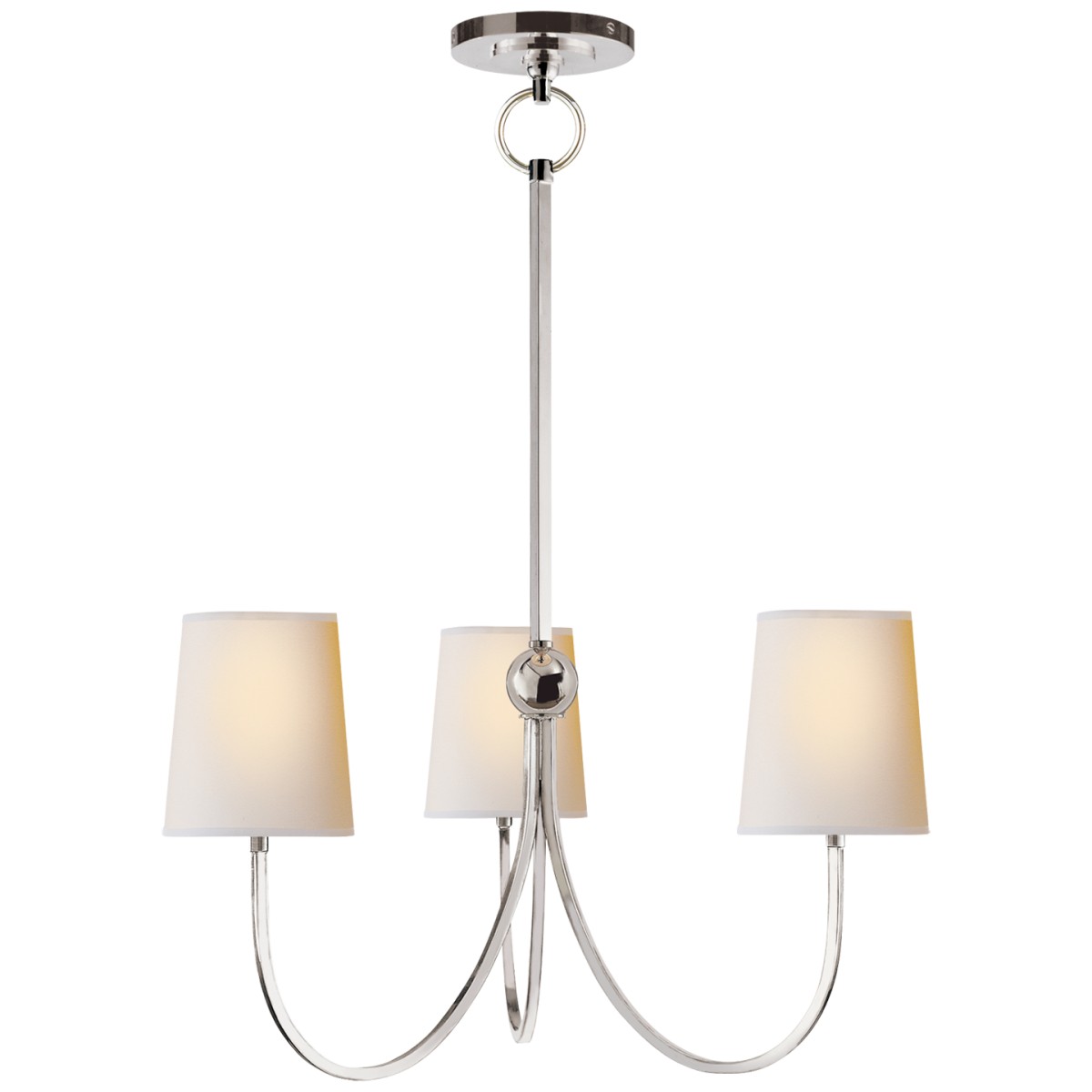 Reed Small Chandelier with Linen Shades | Highlight image