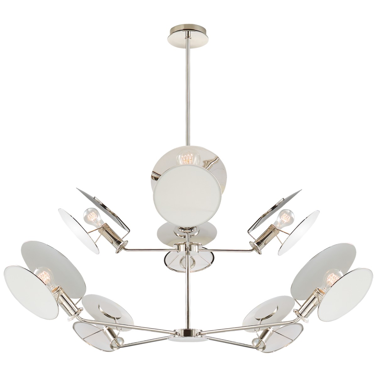 Osiris Large Reflector Chandelier with Linen Diffuser
