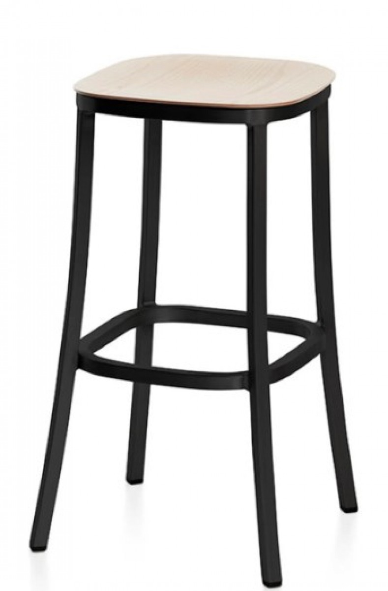 1 Inch Barstool, Wood Seat