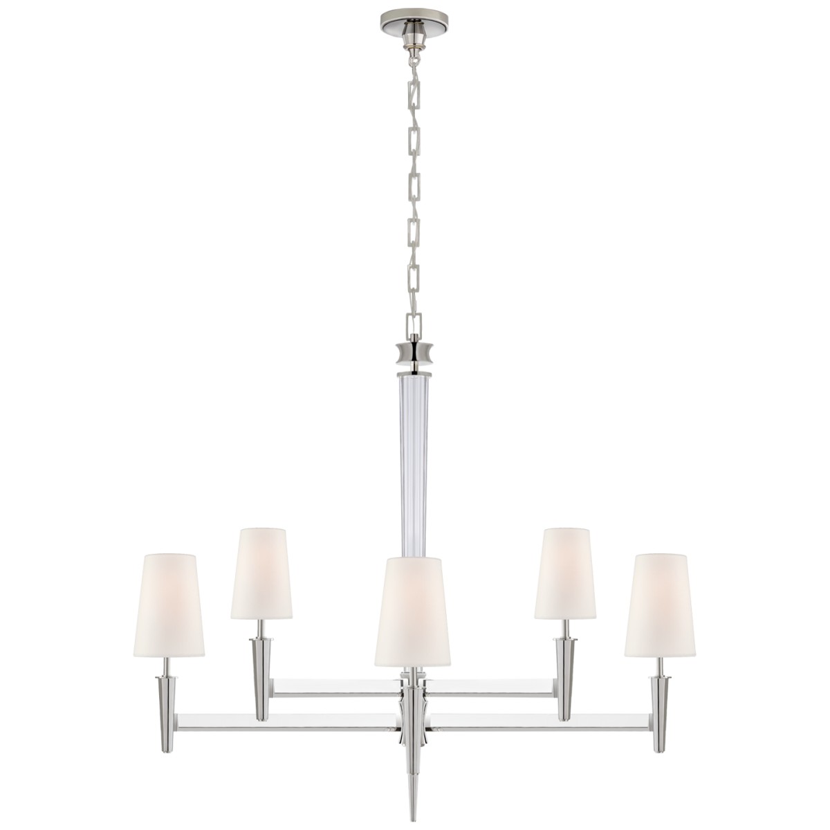 Lyra Two Tier Chandelier with Linen Shades | Highlight image