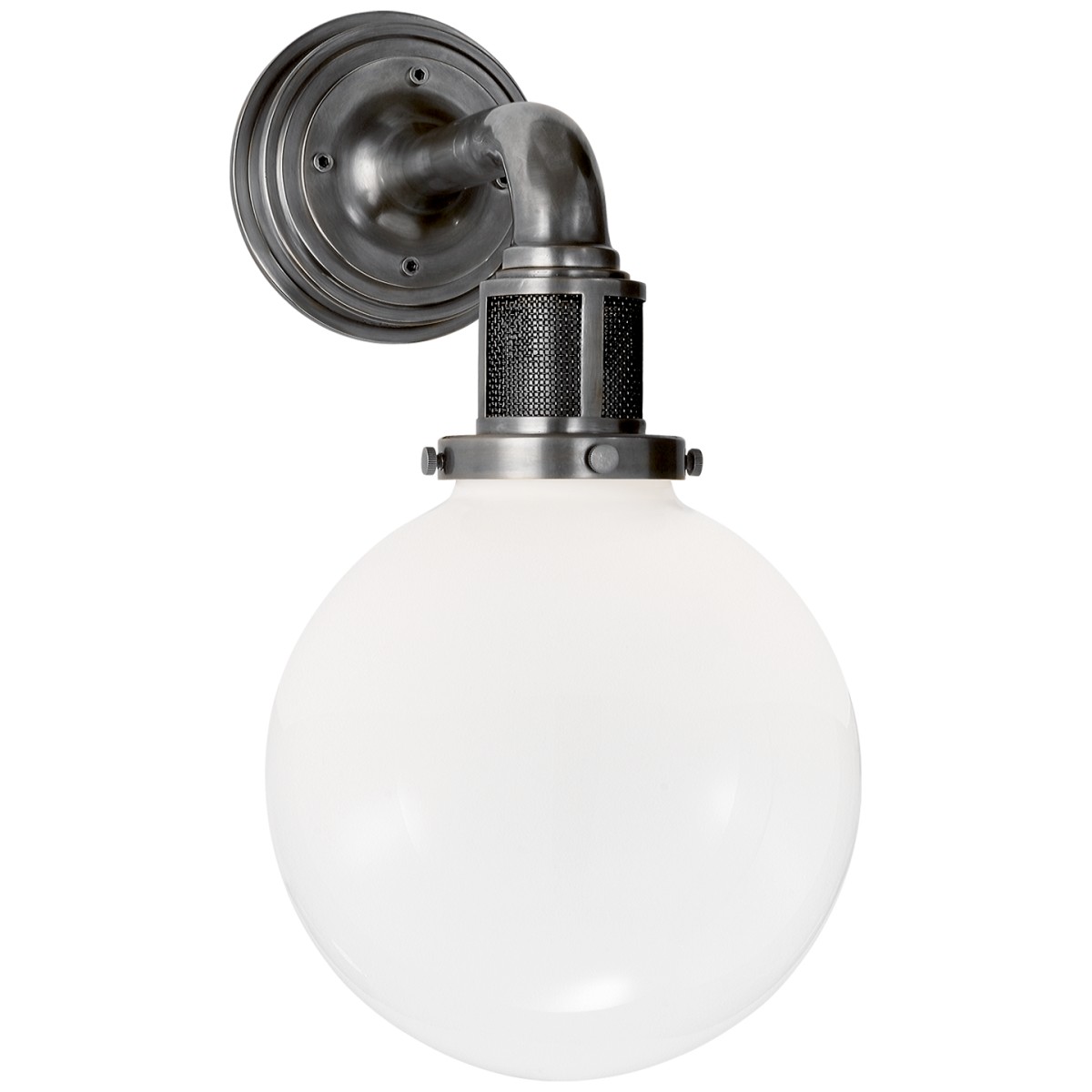 McCarren Single Sconce with White Glass