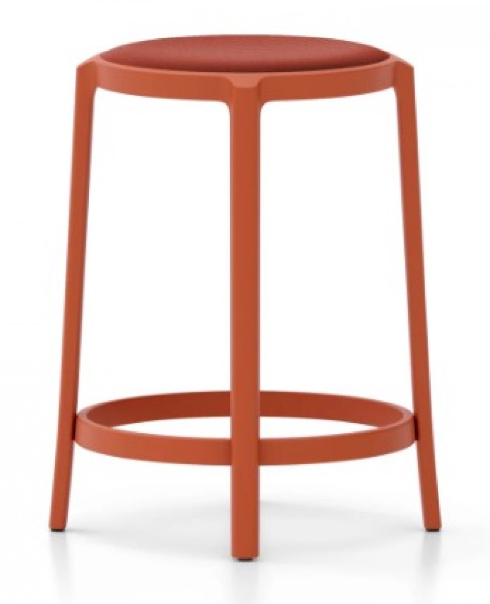 On & On Counter Stool, Upholstered, Leather