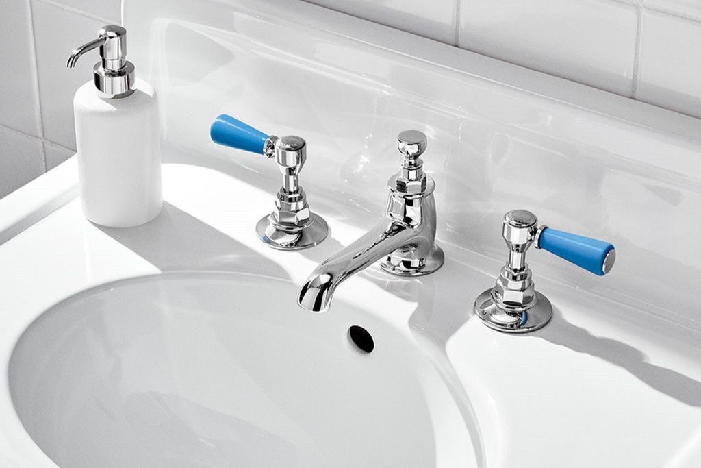 Highgate ASH NYC Edition Lavatory Faucet with Porcelain Lever Handles | Highlight image 1