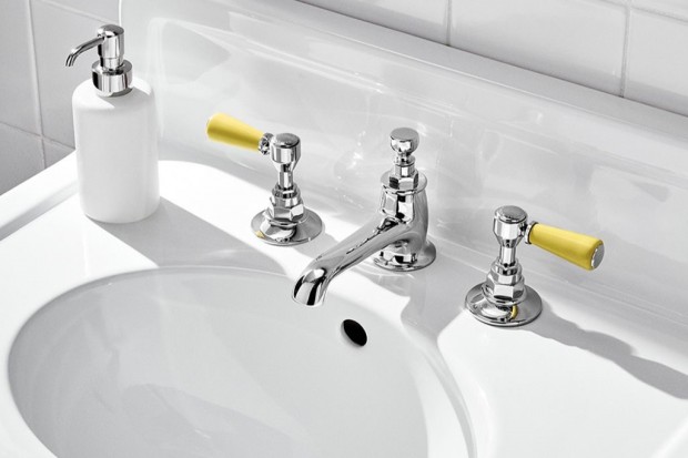 Highgate ASH NYC Edition Lavatory Faucet with Porcelain Lever Handles | Highlight image 3