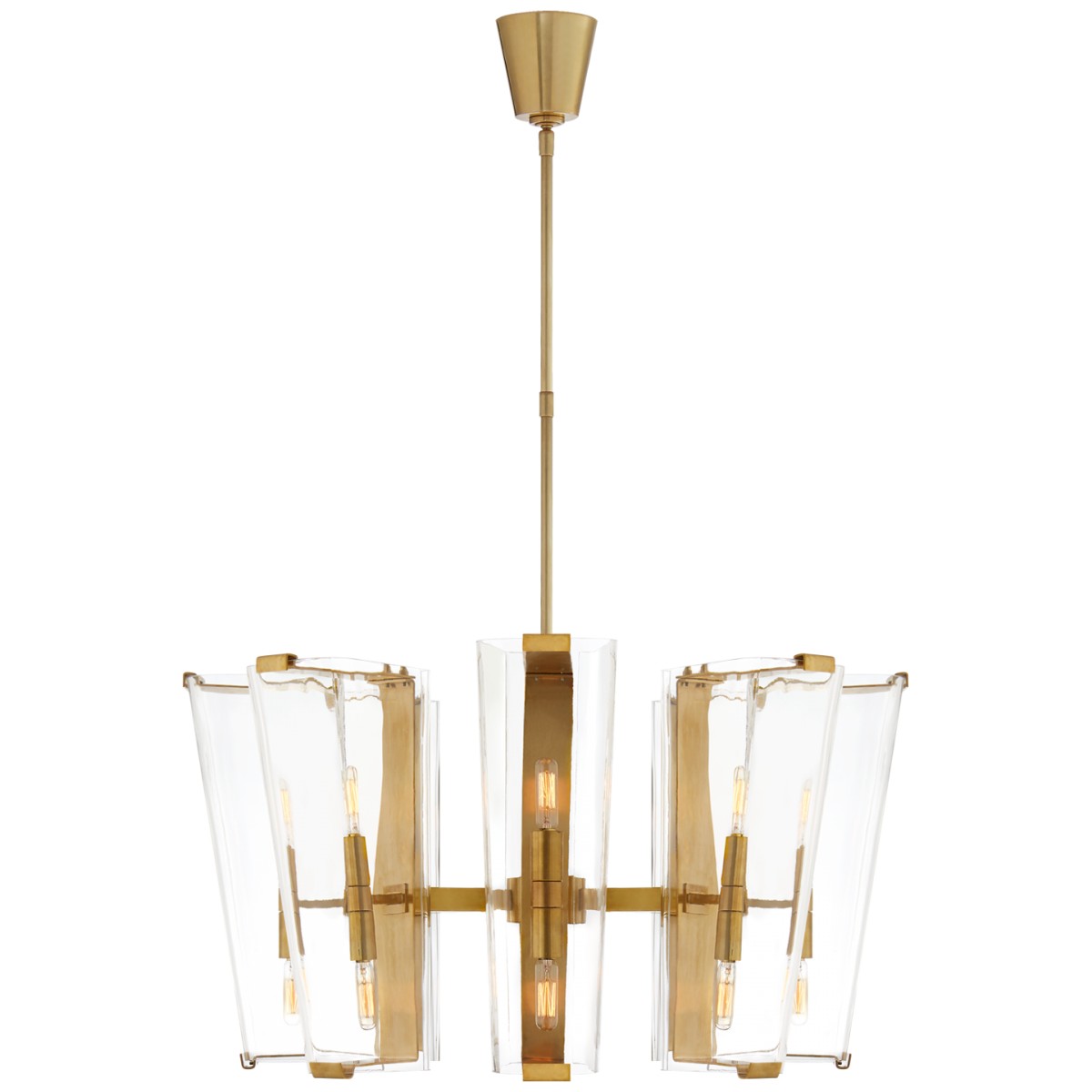 Cristol Tiered Chandelier Brass by Aerin Lauder Visual Comfort - Gild & Co.