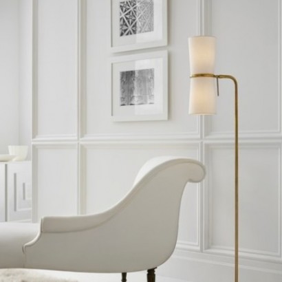 Clarkson Floor Lamp with Linen Shade | Highlight image 2