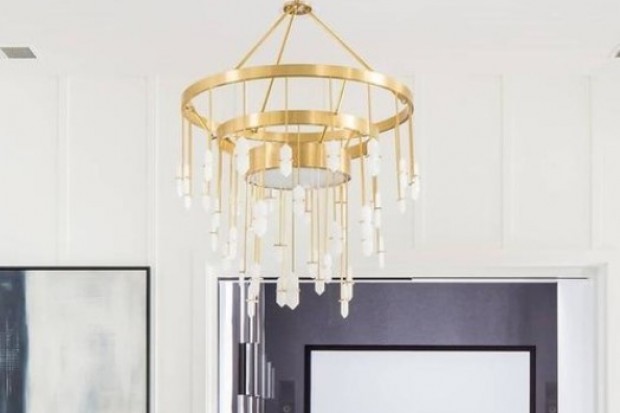 Halcyon Large Three Tier Chandelier with Quartz | Highlight image 3