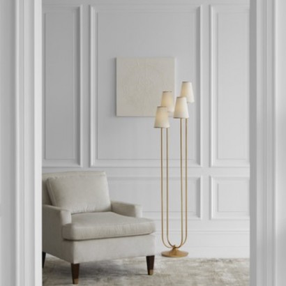 Montreuil Floor Lamp with Linen Shades | Highlight image 2