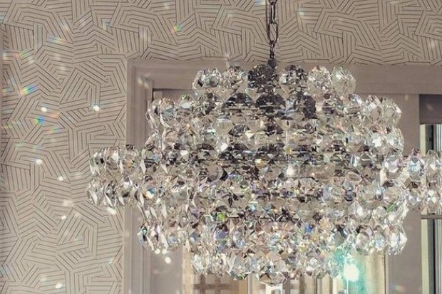 Sanger Small Chandelier with Crystal | Highlight image 3