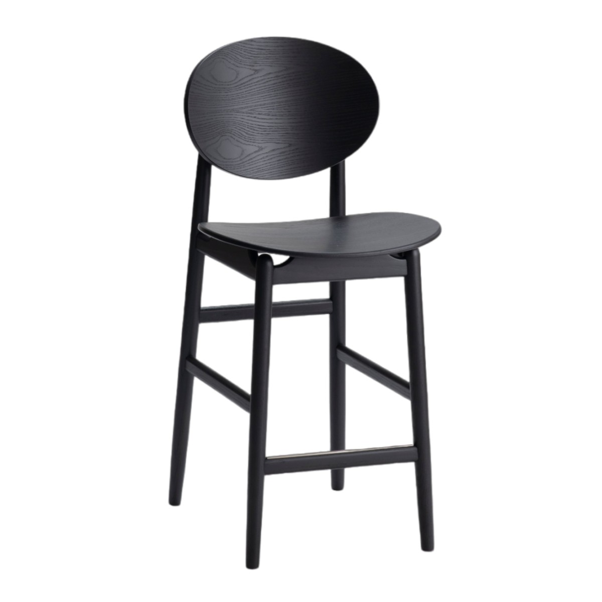 Outline Barstool with Wood Seat