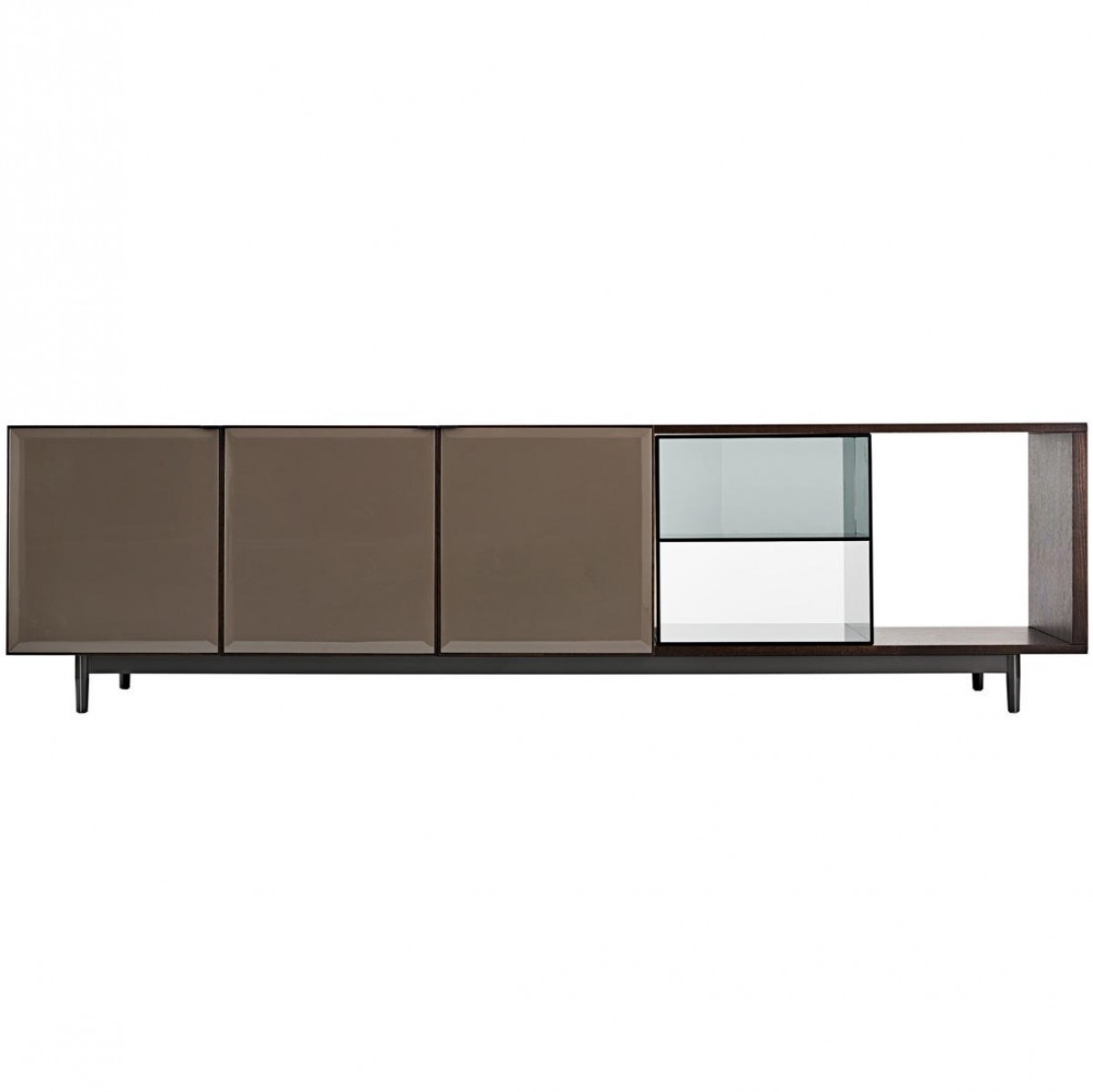 Morrison Horizontal Sideboard with 3 Doors and Open Container (DX) - Floating Base