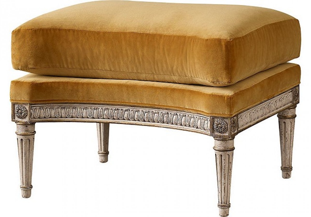 King Louis XVI Carved Ottoman